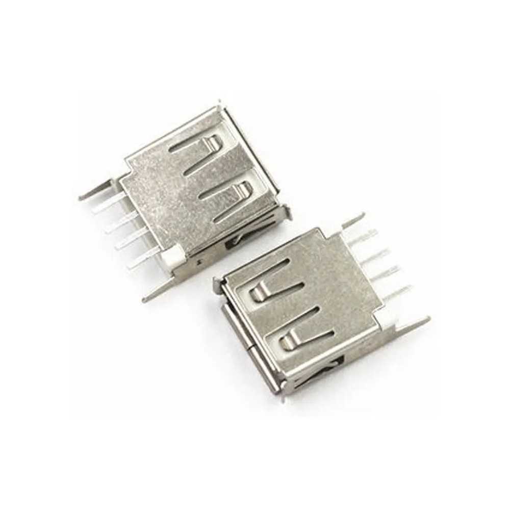 Conector USB Tipo A Hembra Pines 180° Grados