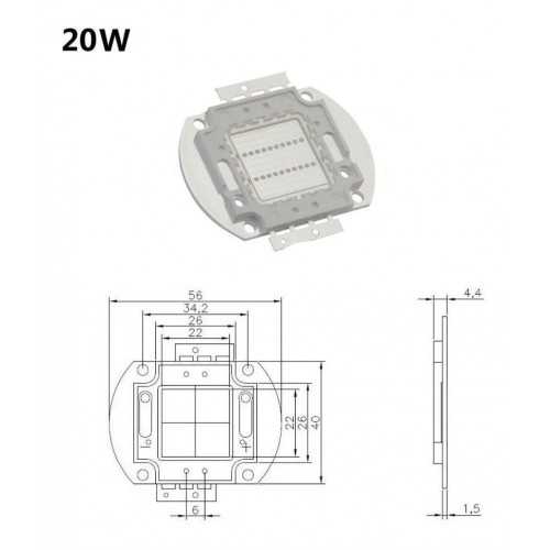 Led 20W Ultravioleta UV...