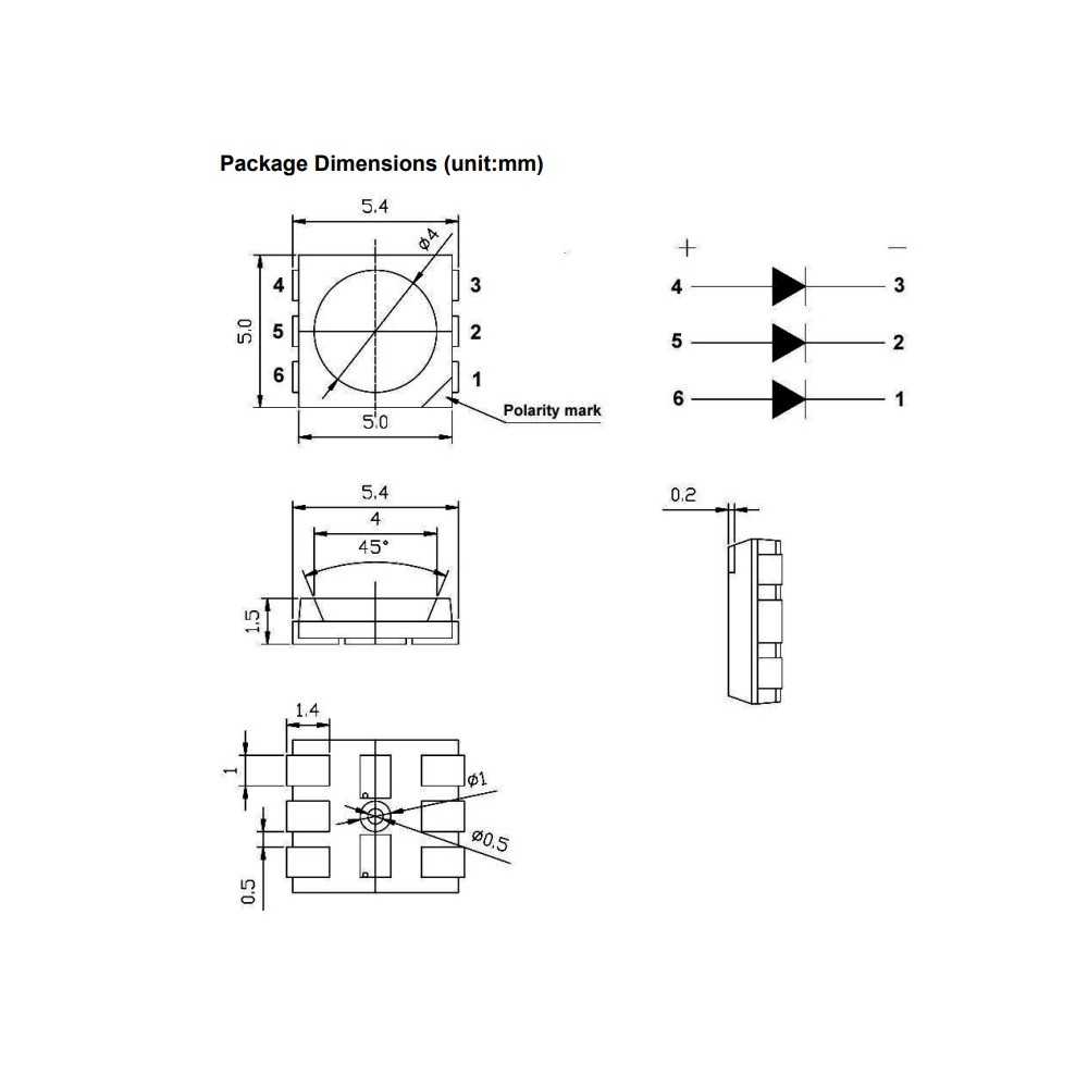 LED SMD 5050 Blanco Frío 3 - 3.4V