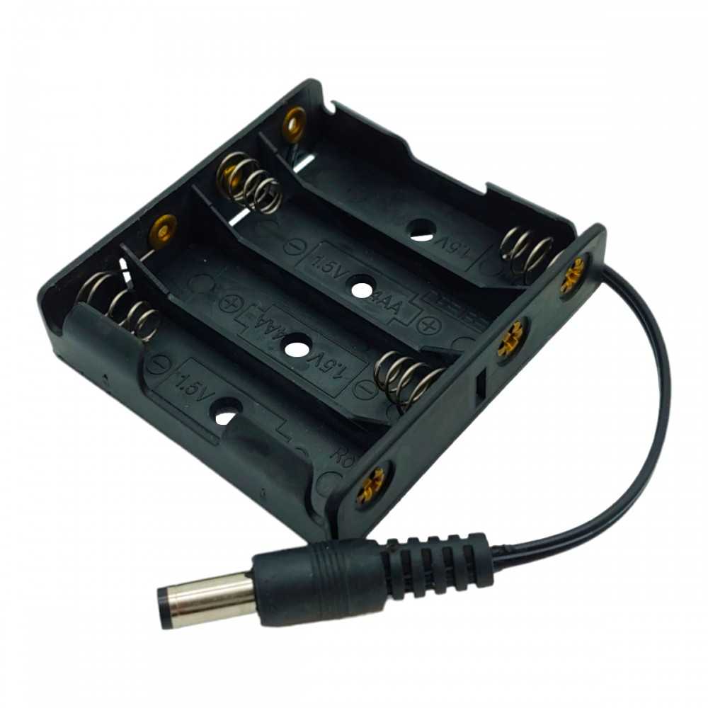 Portapilas AA Para 2 Pilas AA de 1.5V. Base para Baterias AA con  Cablecillos de Conexion