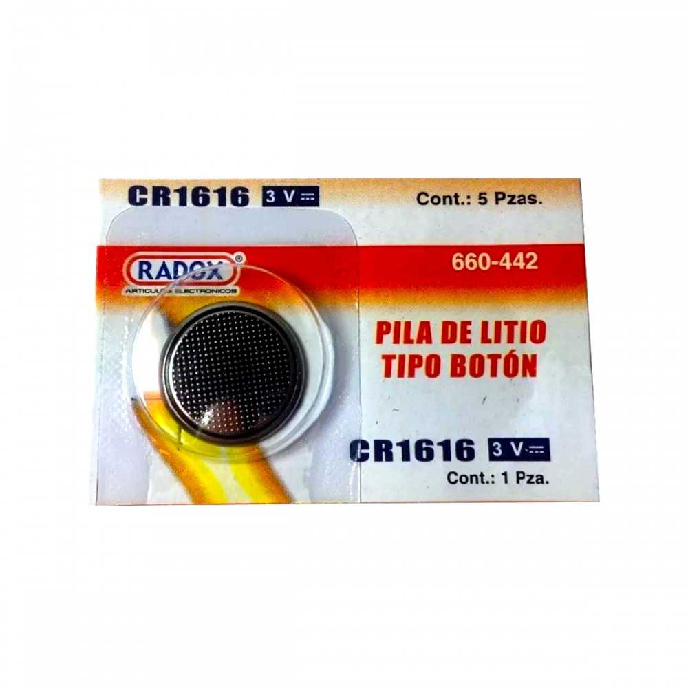 Pila Batería Radox 1616 Mod: CR1616 660-442 3V Tipo Botón De Litio